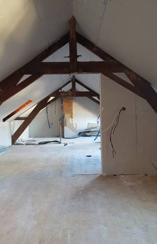 Pendant travaux : mise en place placoplâtre 