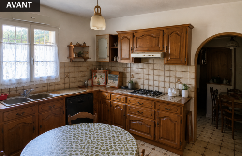Cuisine avant rénovation dans une maison familiale à Cassis
