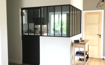 Verrière d'atelier et porte verrière coulissante