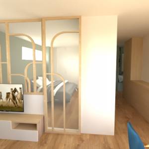 Création d'une chambre dans un studio - Arline Firenk - La Maison Des Architectes