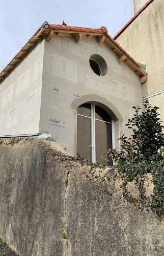 Création d'une extension en bois à Vertou - travaux en cours