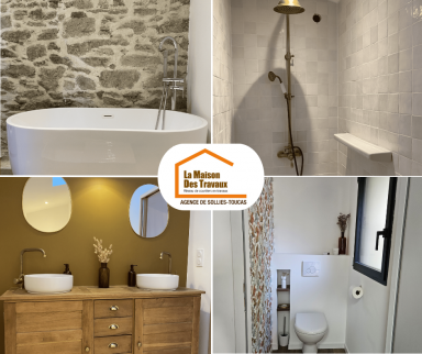 Transformation de grange en maison avec création de salle de bain et sanitaires - Solliès-Toucas 83210