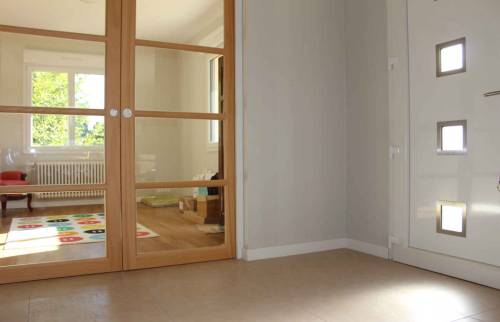 Création d'une chambre avec verrière bois à galandage