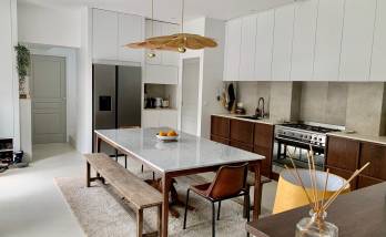 Cuisine dinatoire ouverte sur le salon - Houdan