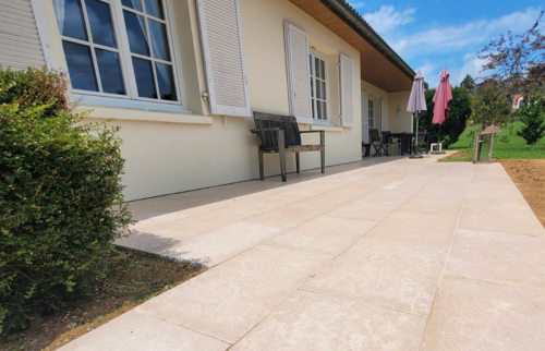 création d'une terrasse - dalle en pierre