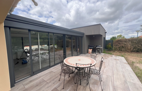 Construction d'un garage en ossature bois et d'une véranda au Loroux-Bottereau