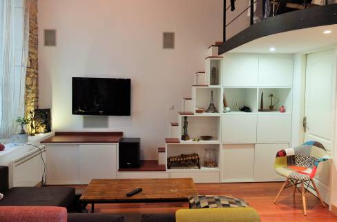 Meuble TV sur mesure appartement Canut Lyon