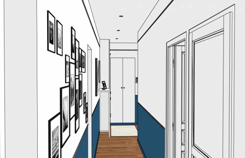 Visuel 3D décoration d'intérieur haussmannien