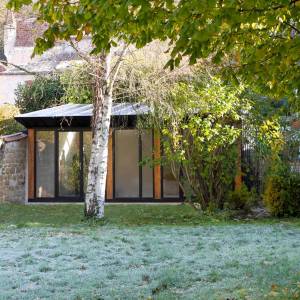 Création d'un atelier ossature bois, Val d'Oise - Baies vitrées 