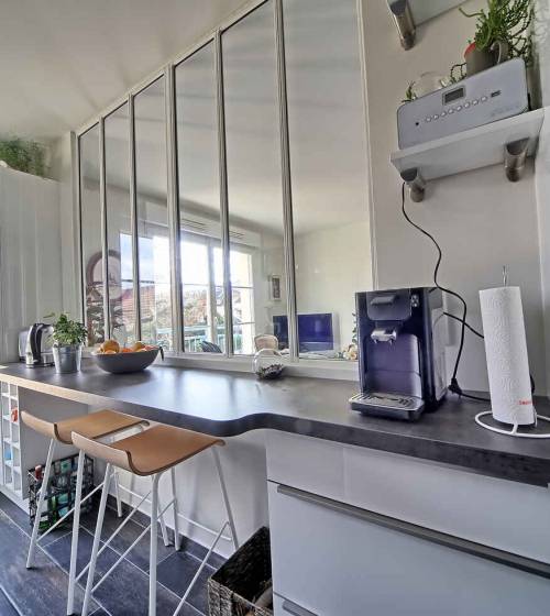 Cuisine et verrière après rénovation (Montgeron 91230)
