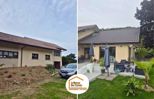 architecture moderne Collonges, extension contemporaine Gex, baies vitrées Pays de Gex, design intérieur Ferney-Voltaire, espace de vie lumineux Valserhône