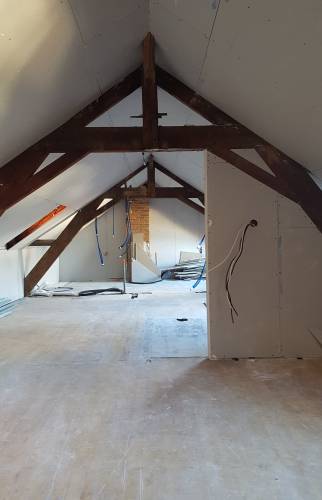 Pendant travaux : mise en place placoplâtre 