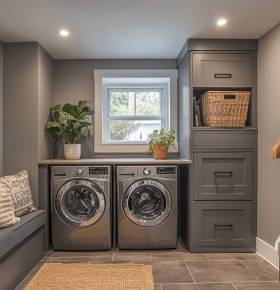 Rénovation d'un souplex en buanderie 