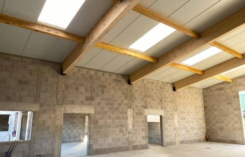 Vue intérieur d'une construction en BETOTHERM