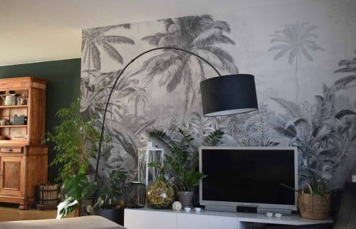 papier peint panoramique et vert sapin