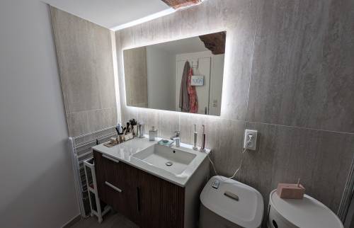 meuble vasque contemporain salle d’eau rénovée fonctionnelle