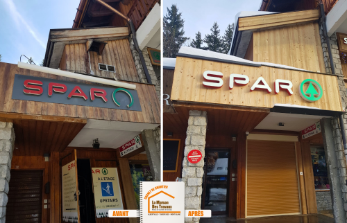 La Maison des Travaux Albertville, rénovation local commercial Albertville, travaux commerce Albertville, courtier en travaux Albertville, rénovation enseigne Albertville