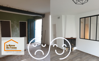 L’ouverture des espaces et la pose d’une verrière moderne transforment complètement cette maison ancienne, lui apportant luminosité et cachet.