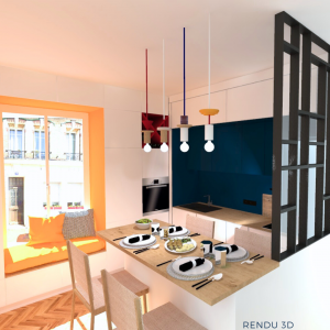 Rénovation cuisine style Mondrian à Grenoble - Margot De Smedt - La Maison Des Architectes