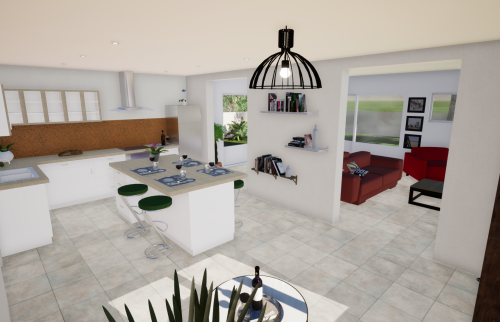 Vue 3D du projet intérieur