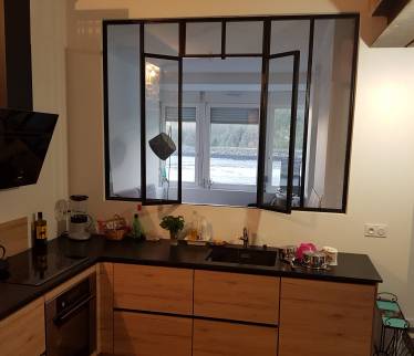 Verrière atelier avec ouvrant en 2 vantaux