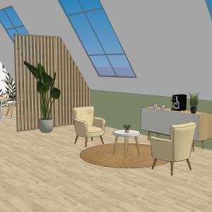 Réalisation 3D pièce sous les toits - Aurore Rothon-Gasc - La Maison Des Architectes