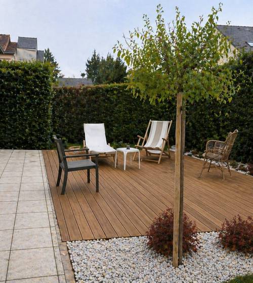 Aménagement d'une terrasse pour une maison à COURDIMANCHE