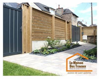 aménagement d'une clôture bois