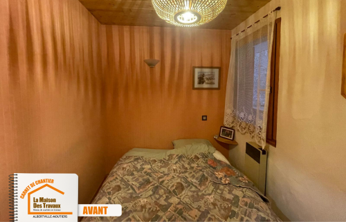 Techniques de rénovation studio, Studio avant-après rénovation, Rénovation studio étapes, Réhabilitation studio alpin, Studio rénové isolation thermique, Travaux de rénovation détaillés,