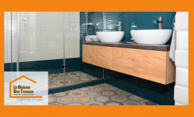 Rénovation de salle de bain, douche a l'italienne et meuble sous vasque suspendu.