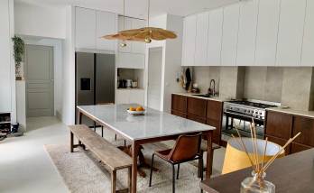 Cuisine dinatoire ouverte sur le salon - Houdan