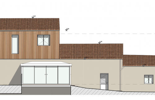 Surélévation de maison de 40 m²  au Landreau - vue de l'extérieur
