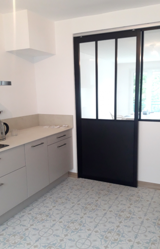 Carrelage décor carreaux de ciment dans la cuisine