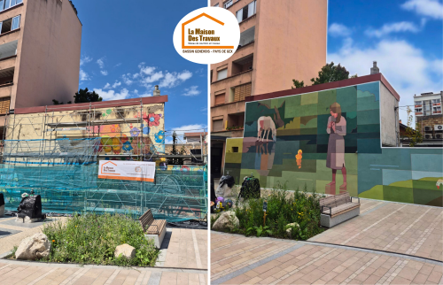 projet fresque Annemasse, rénovation extérieure Haute-Savoie, travaux façade centre-ville, bâtiment Annemasse 74100, préparation support peinture