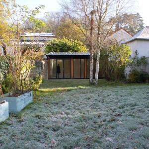 Création d'un atelier ossature bois, Val d'Oise - Baies vitrées 