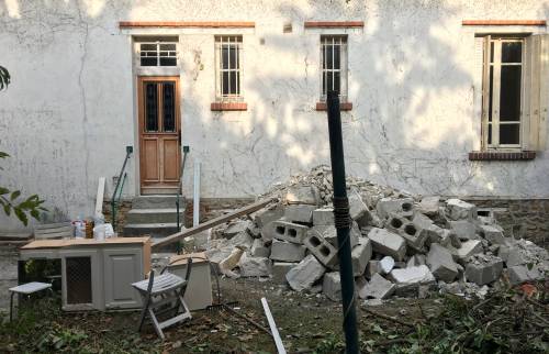 Allée pendant les travaux