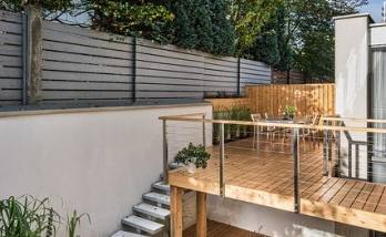 Aménagement de jardin avec double terrasse à Annecy