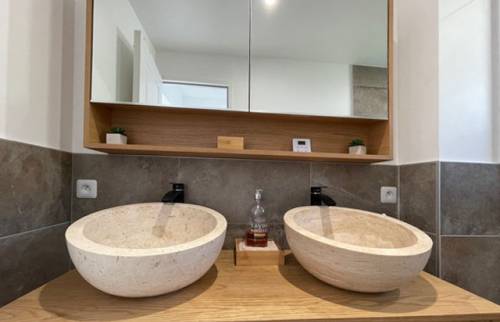 Le meuble et ses deux vasques