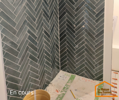 Faience pose à baton rompu