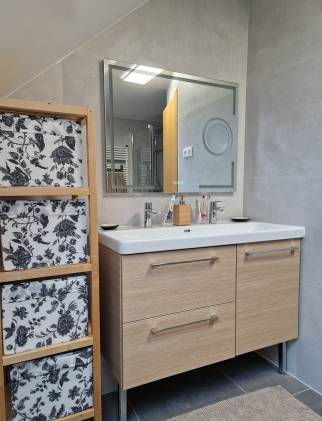 Rénovation de salle de bain avec meuble vasque à Dietwiller