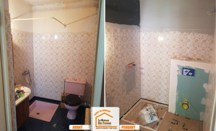 rénovation salle de bain Le Grand-Bornand, installation douche à l’italienne, artisan rénovation Haute-Savoie, extracteur d’air salle de bain, modernisation maison montagne, La Maison des Travaux