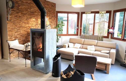 Rénovation Salon poele à bois Essonne