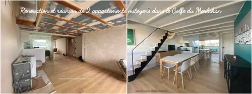 Rénovation et réunion de 2 appartements mitoyens dans le Golfe du Morbihan (56)