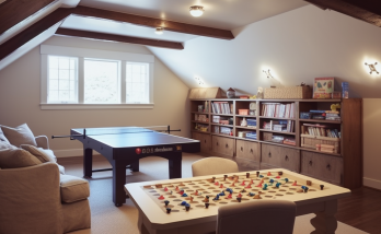aménagement de combles en salle de jeux 
