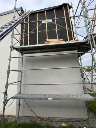 Préparation du revêtement extérieur sur une surélévation de maison - Nantes 44