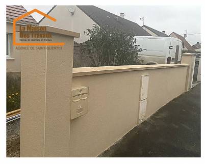 Finition du muret et des piliers