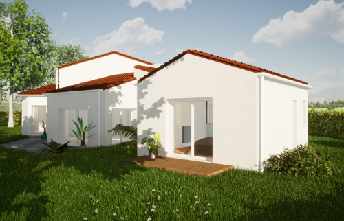 Extension de 27 m² à Vertou - plan vue extérieur