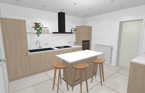 Projection 3D cuisine Grandchamp-des-Fontaines