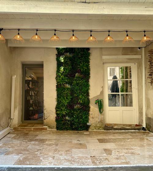 Rénovation cour intérieure mur végétal La Maison Des Travaux Nîmes