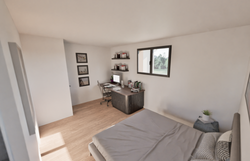 Création d'une extension sur pilotis à Thouaré-sur-Loire (44470) - 3D chambre